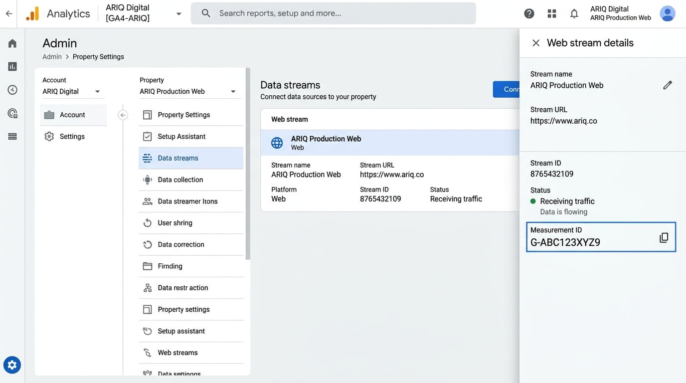 Google Analytics 4 Data Streams and Measurement ID